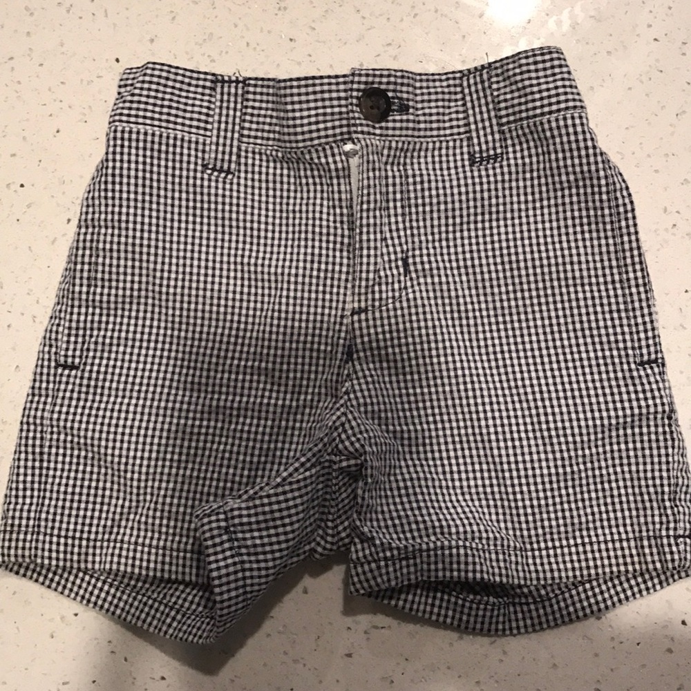 Toddler Boys Janie and Jack blue check shorts
